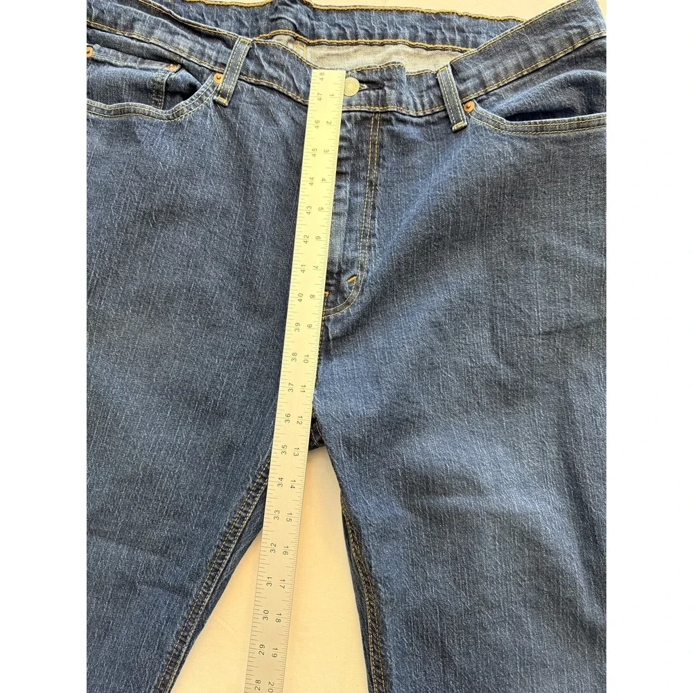 Levis‎ Jeans Mens 44x30 Blue Medium Wash Relaxed Straight Leg Distressed Denim
